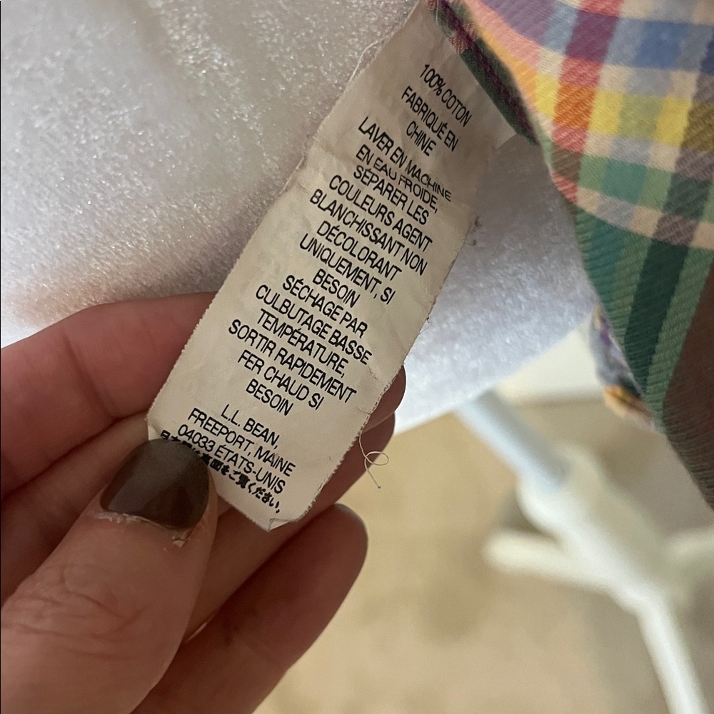 Vintage L.L. Bean Women’s Multicolor Plaid Short-Sleeve Button-Down Camp Shirt L - Picture 6 of 8